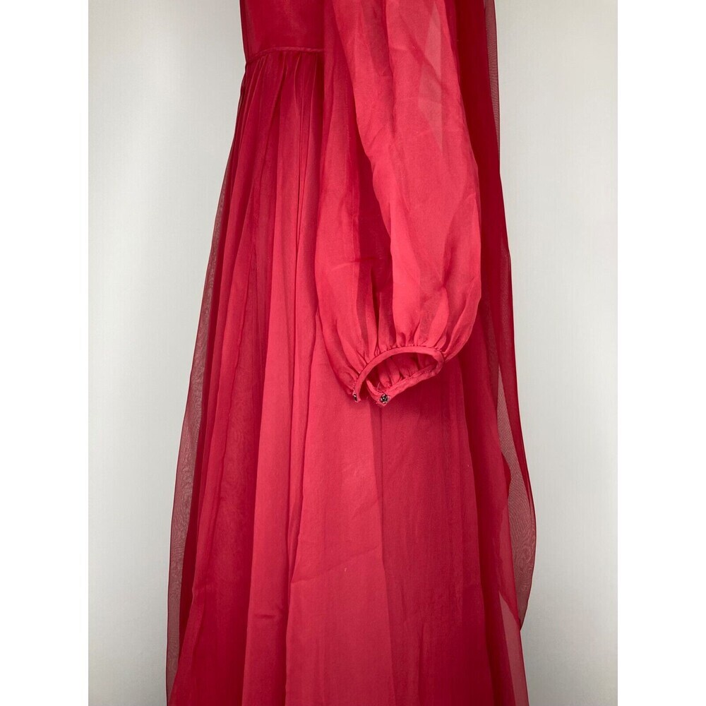 Lillie Rubin Dress Vest Set Vintage Red Long Sleeve Chiffon Hocus Pocus - Picture 12 of 16